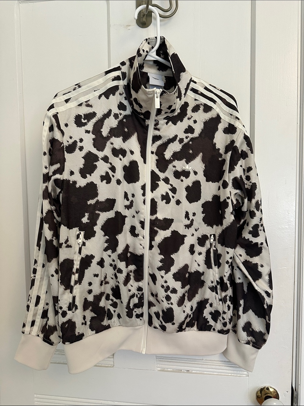 Adidas Black & White Cow Print Track Jacket size small